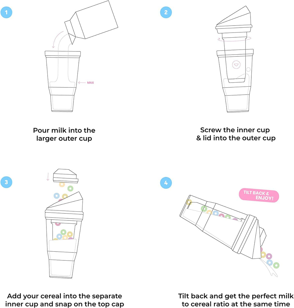 CRUNCHCUP blue held in hand showing one-handed drinking convenience and stability