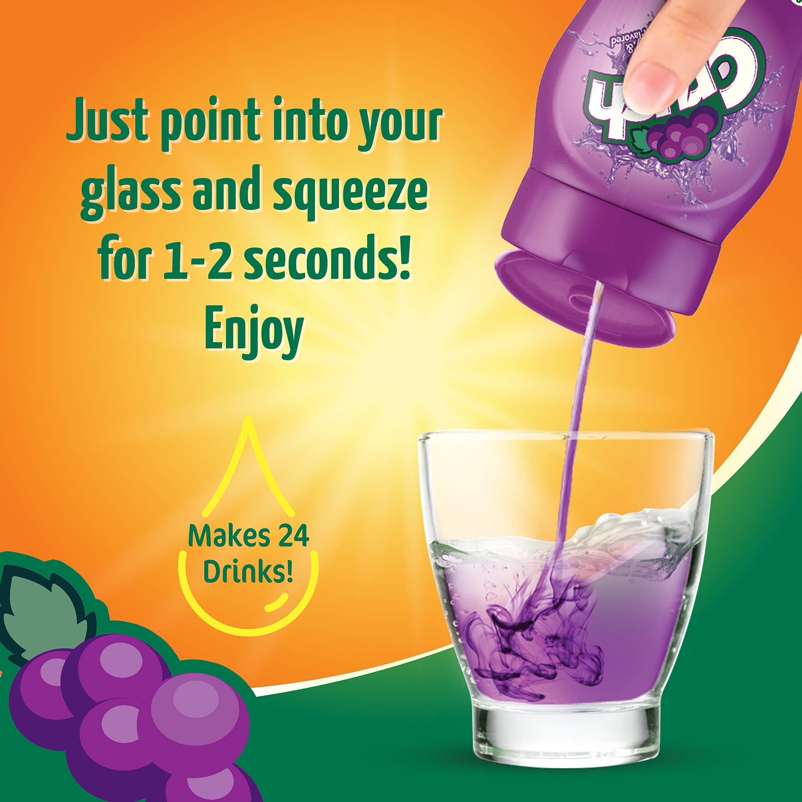 Close-up of grape liquid texture in bottle to show concentrated flavor benefit