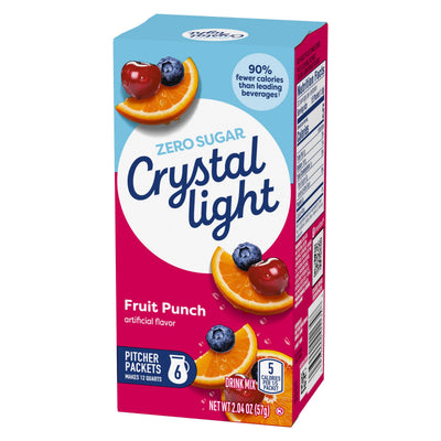 Escena de cocina con Crystal Light Fruit Punch listo para una reunión familiar