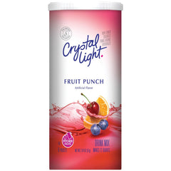 Jarra de Crystal Light Fruit Punch preparada y refrigerada para compartir