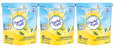 Crystal Light frente del empaque mostrando el producto y conveniencia