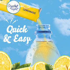 Crystal Light polvo en primer plano con textura fina, demuestra disolución rápida