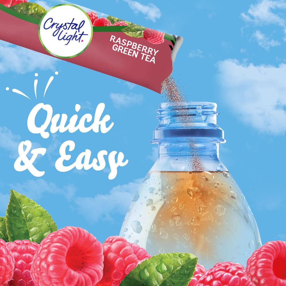 Crystal Light en vaso con hielo y color, refresco sabroso sin azúcar añadido