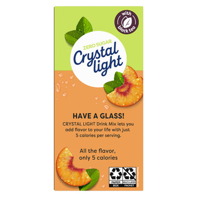 Crystal Light vaso con hielo que demuestra refresco sin azúcar