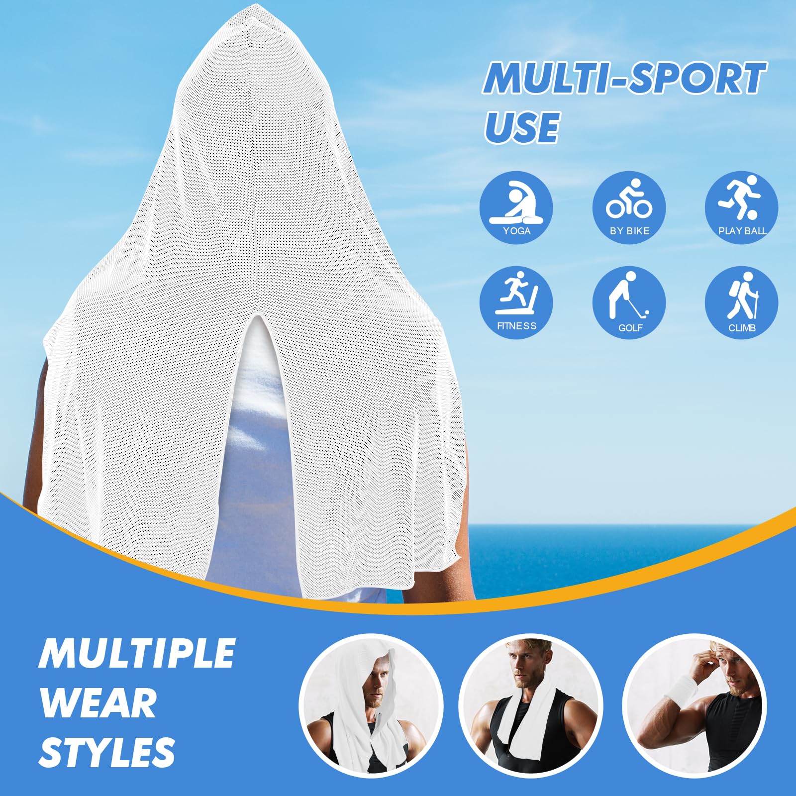 CSITE toalla doblada junto a regla muestra tamaño expandido y cobertura