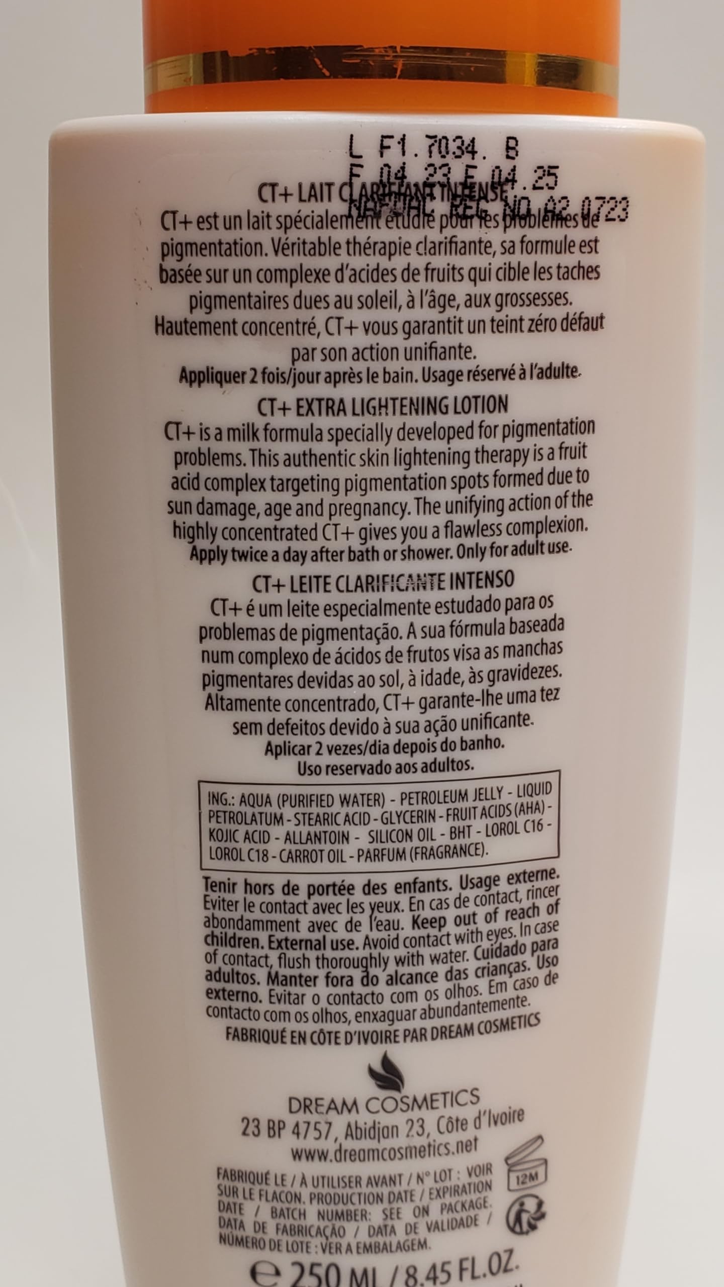 CT+ Clear Therapy serum texture on dropper highlighting concentrated formula for targeted application