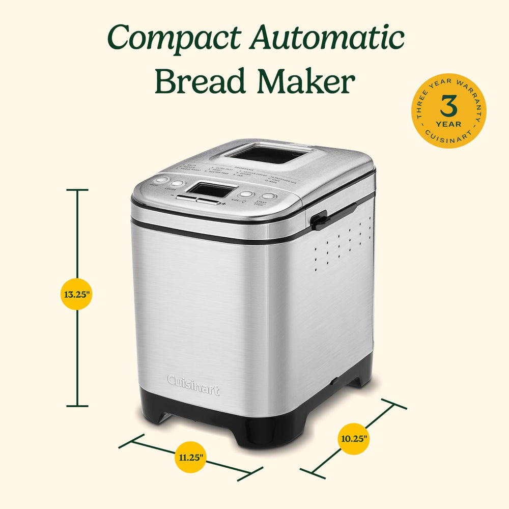 Cuisinart bread maker on countertop with loaf showing home-baking convenience benefits