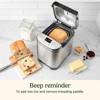 Close-up of Cuisinart kneading paddle and nonstick pan showing easy cleanup benefits