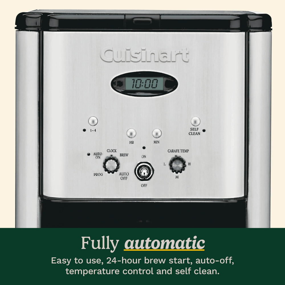 Cuisinart Brew Central filters and accessories displayed with scoop and paper filters benefit: ready-to-brew convenience