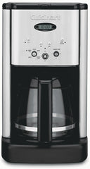 Cuisinart Brew Central front view showing brushed chrome finish and compact design benefit: stylish countertop appeal
