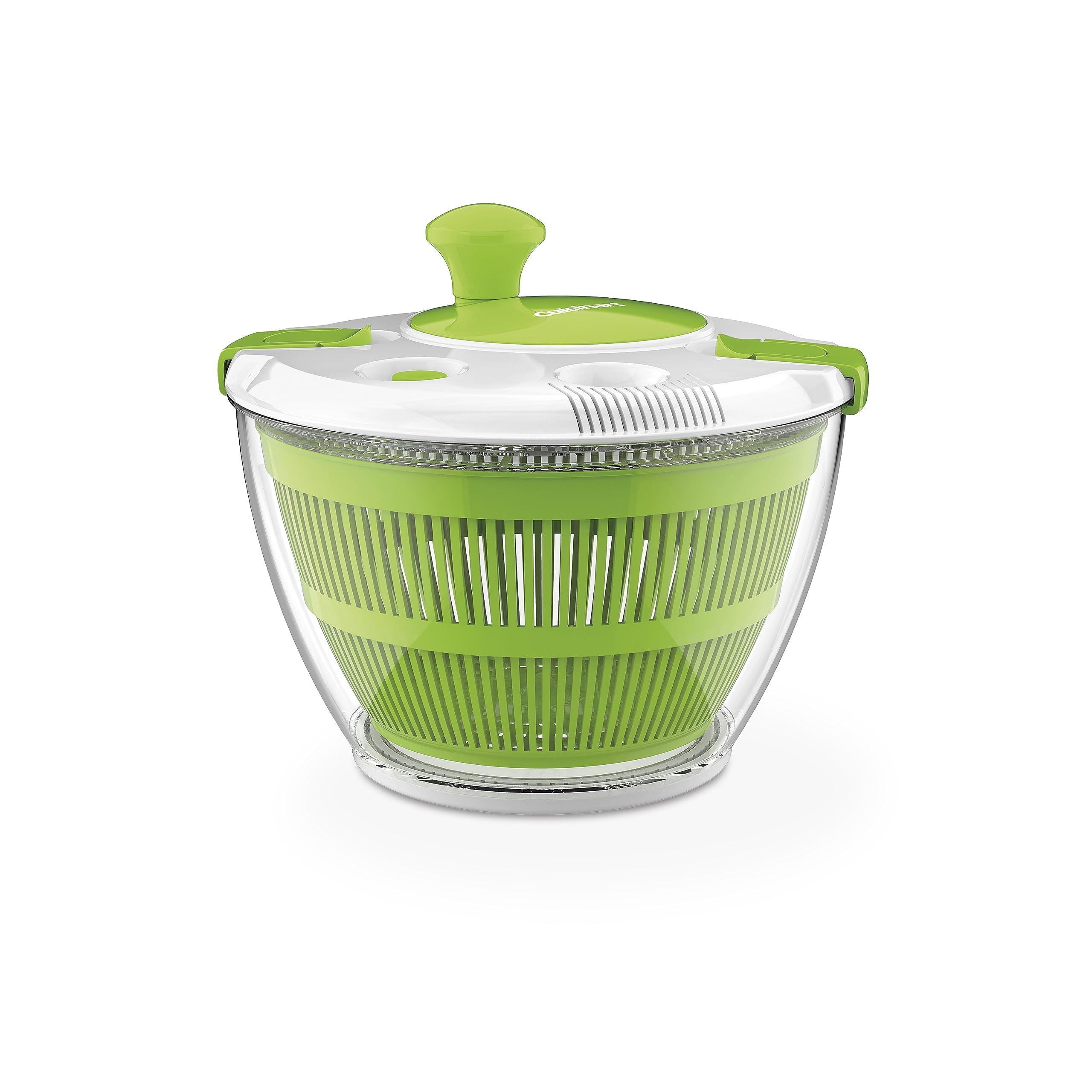 Cuisinart vista frontal del spinner mostrando su capacidad y cierre seguro