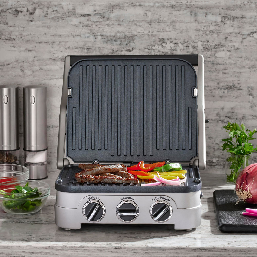 Cuisinart Griddler open as full flat griddle for pancakes and easy flipping