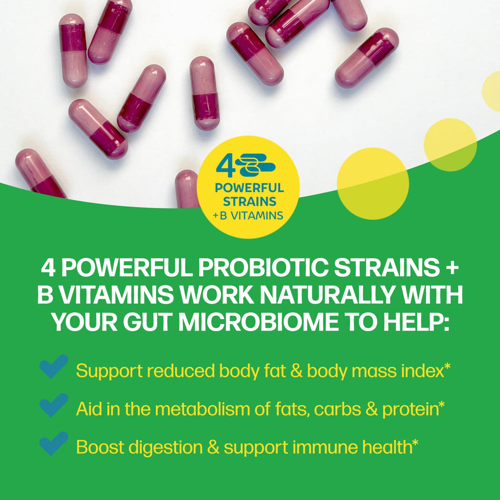 Culturelle detalle de etiqueta con listado de cepas y vitaminas B visibles