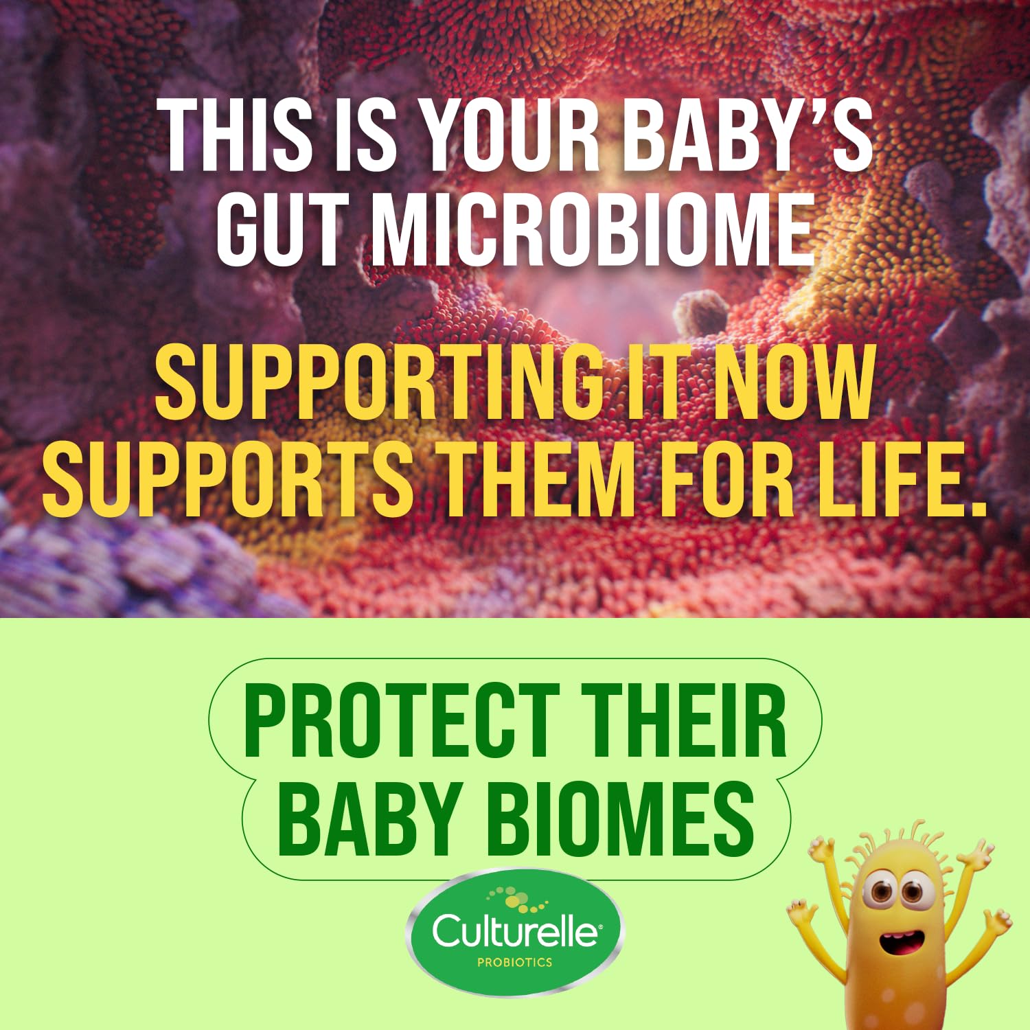 Culturelle etiqueta con lista de ingredientes y vitaminas destacadas