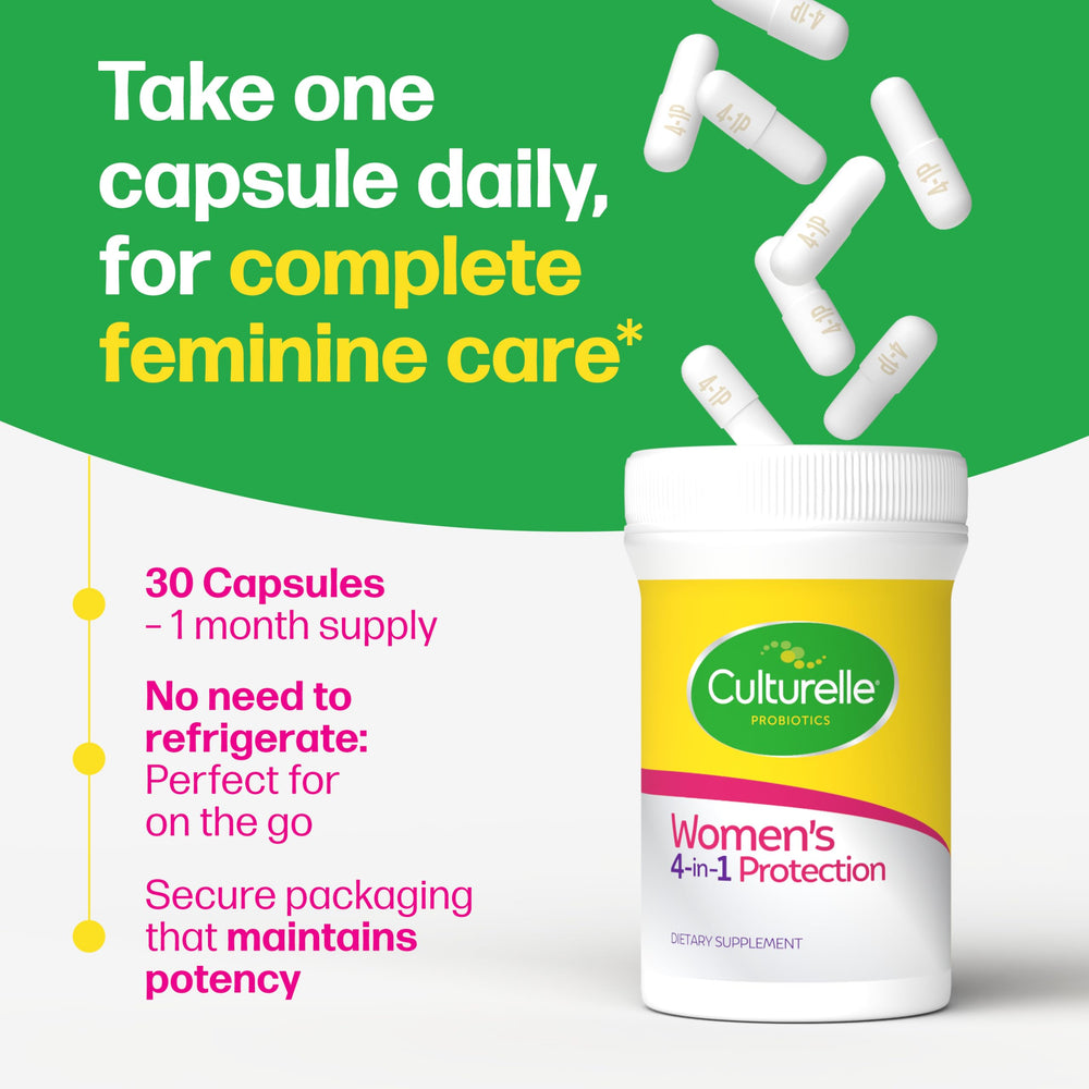 Culturelle next to fruit suggesting digestive-friendly supplement