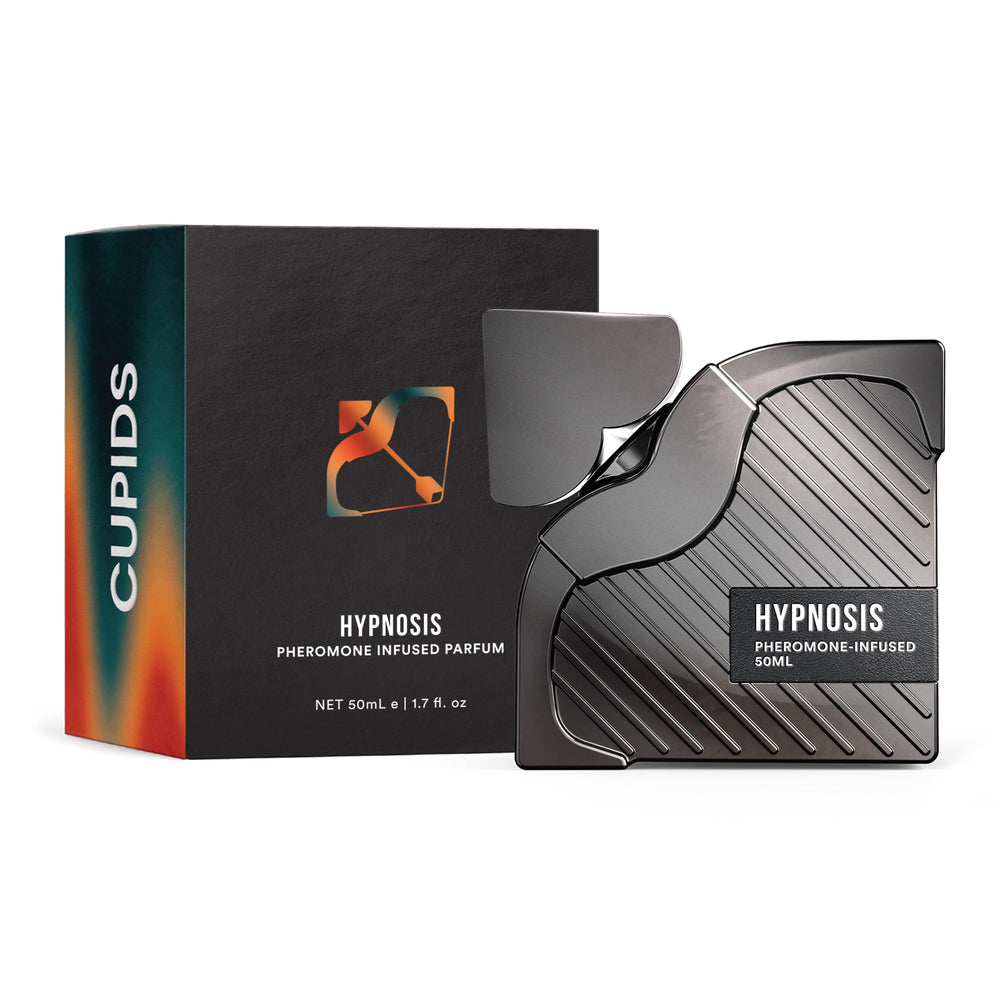 Cupids Hypnosis front bottle showing elegant label and premium finish to boost presence