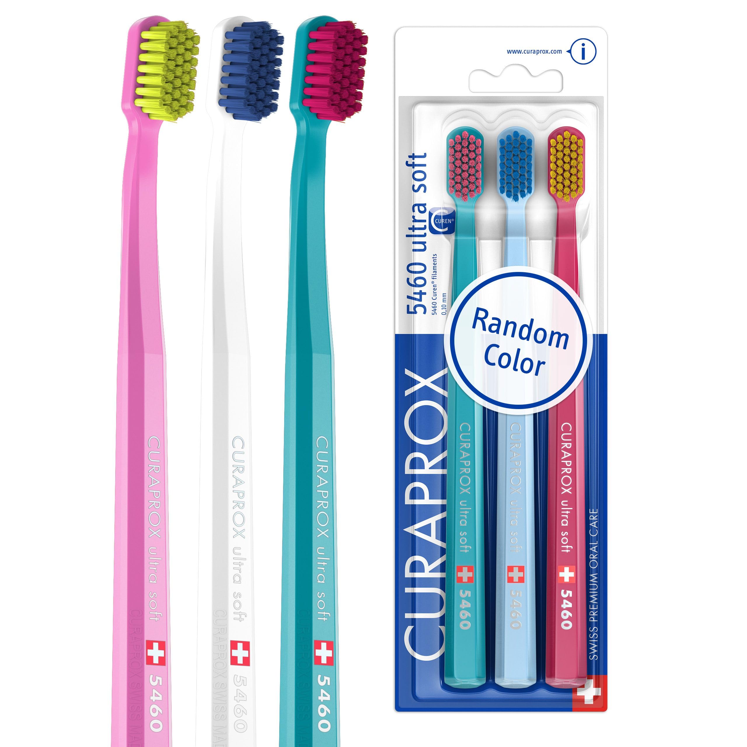 Curaprox CS 5460 frontal pack mostrando tres cepillos y beneficio de reemplazo