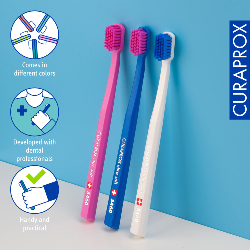 Curaprox mango octogonal ofreciendo agarre estable y control al cepillar