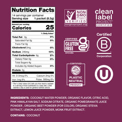 Cure Hydration sobre individual Berry Pomegranate listo para llevar y preparar al instante