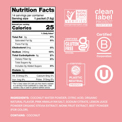 Cure Hydration sobre individual abierto listo para mezclar y conveniencia portátil