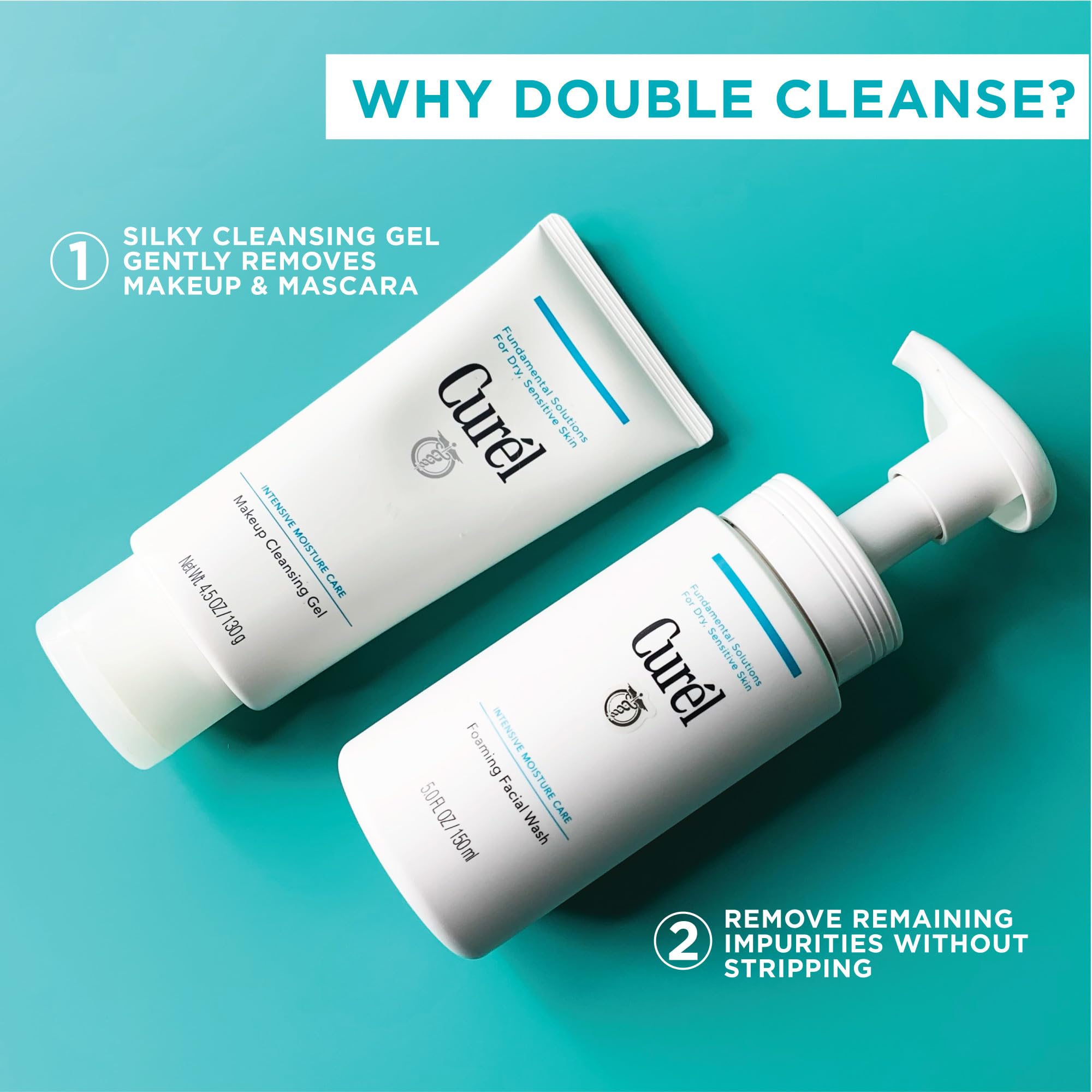Curel junto al Makeup Cleansing Gel para doble limpieza efectiva