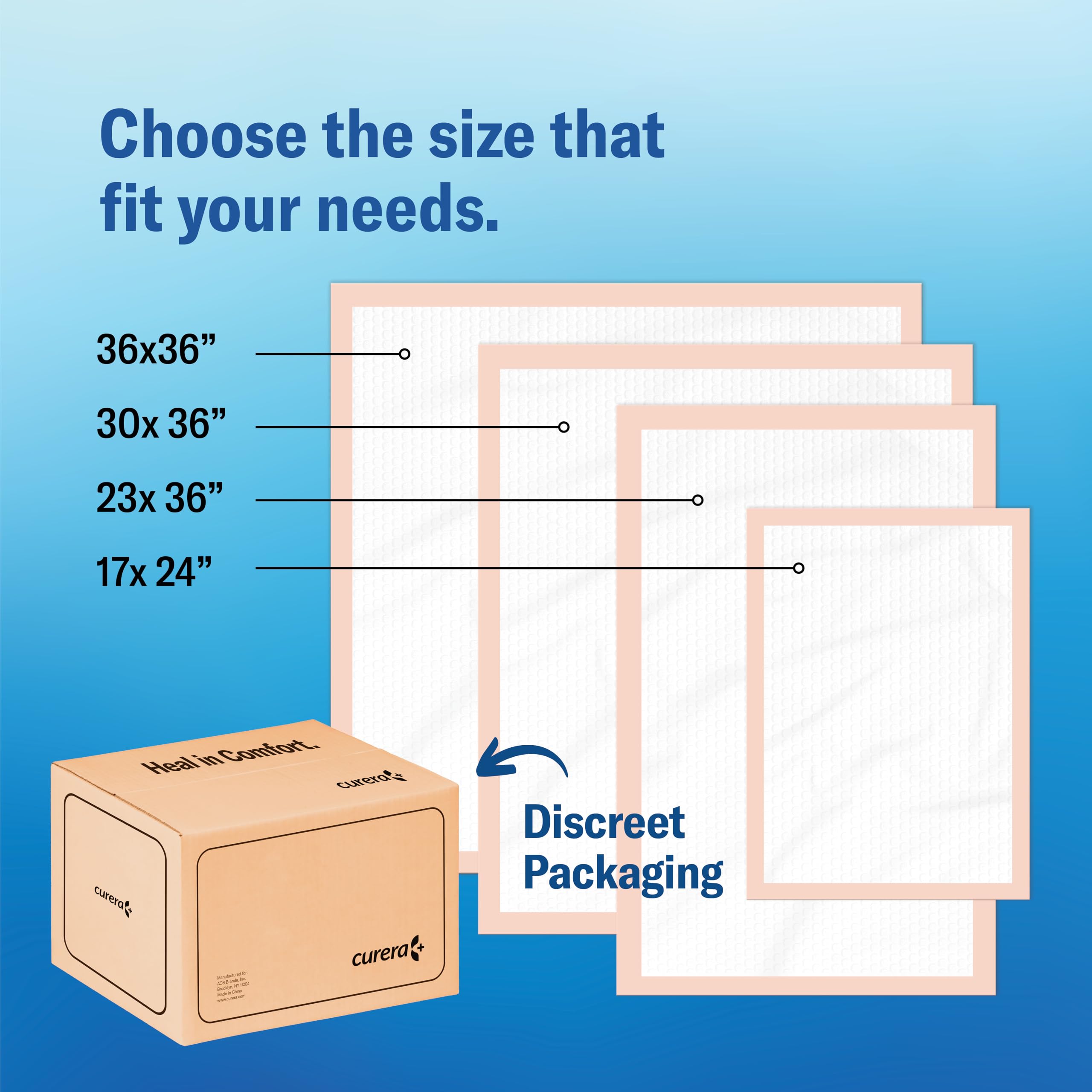Open Curera Chucks pack displaying multiple disposable underpads
