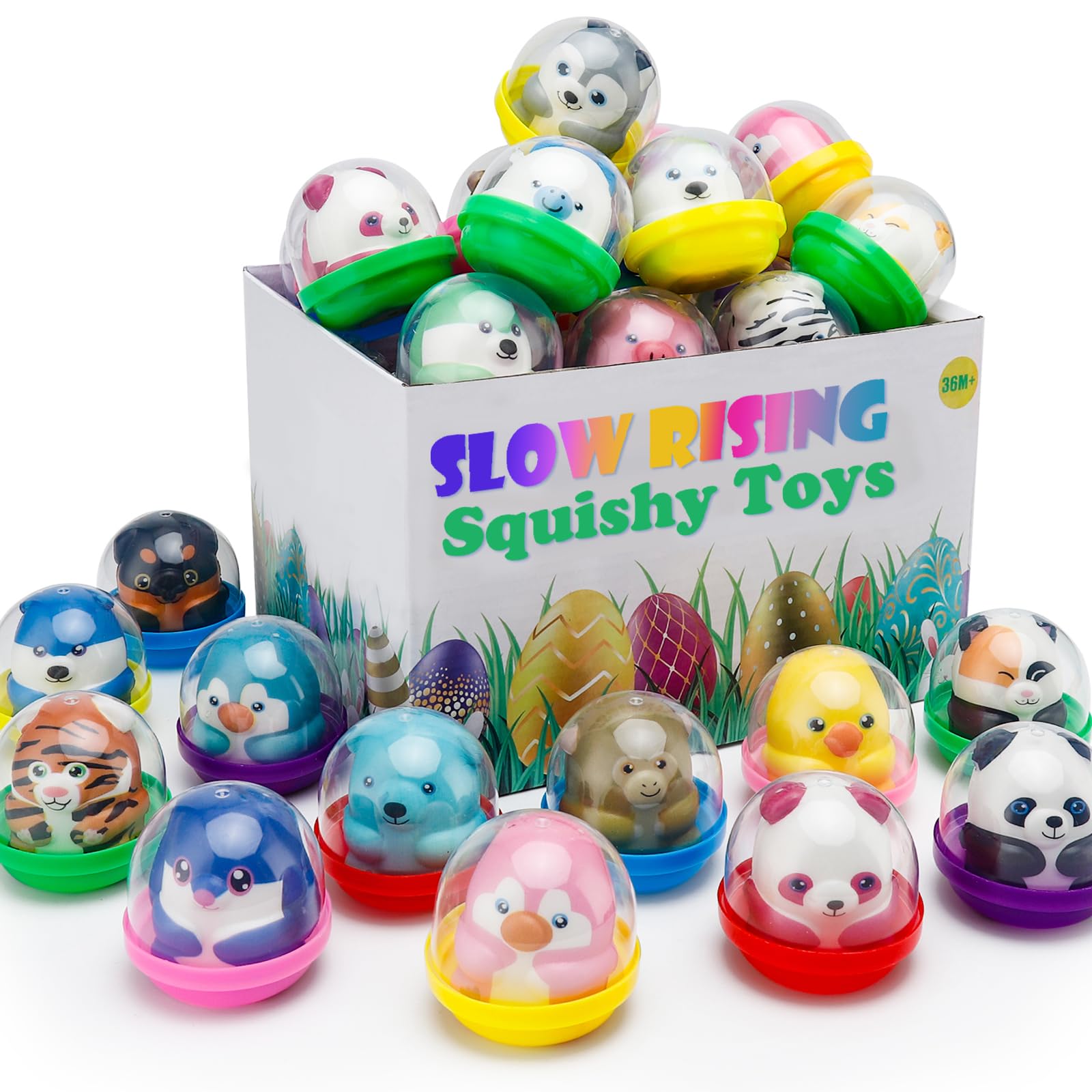 curibble paquete frontal con 30 squishies y cápsulas, ideal para fiestas