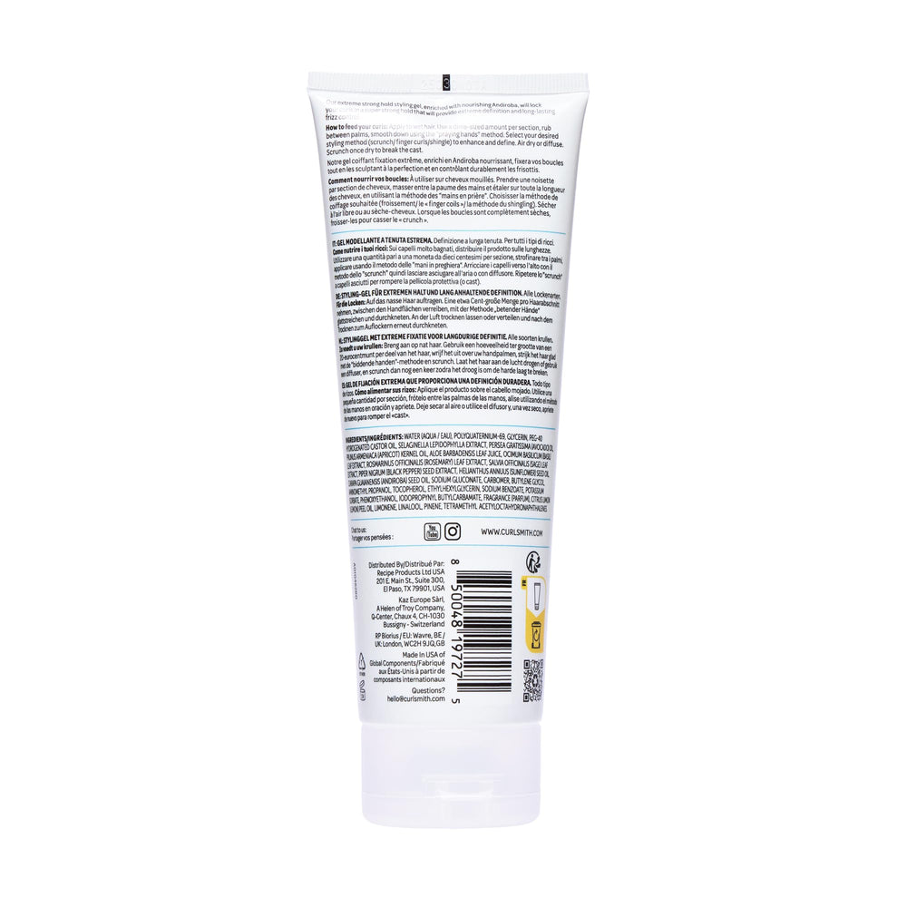 CURLSMITH packaging en entorno lifestyle mostrando producto en rutina