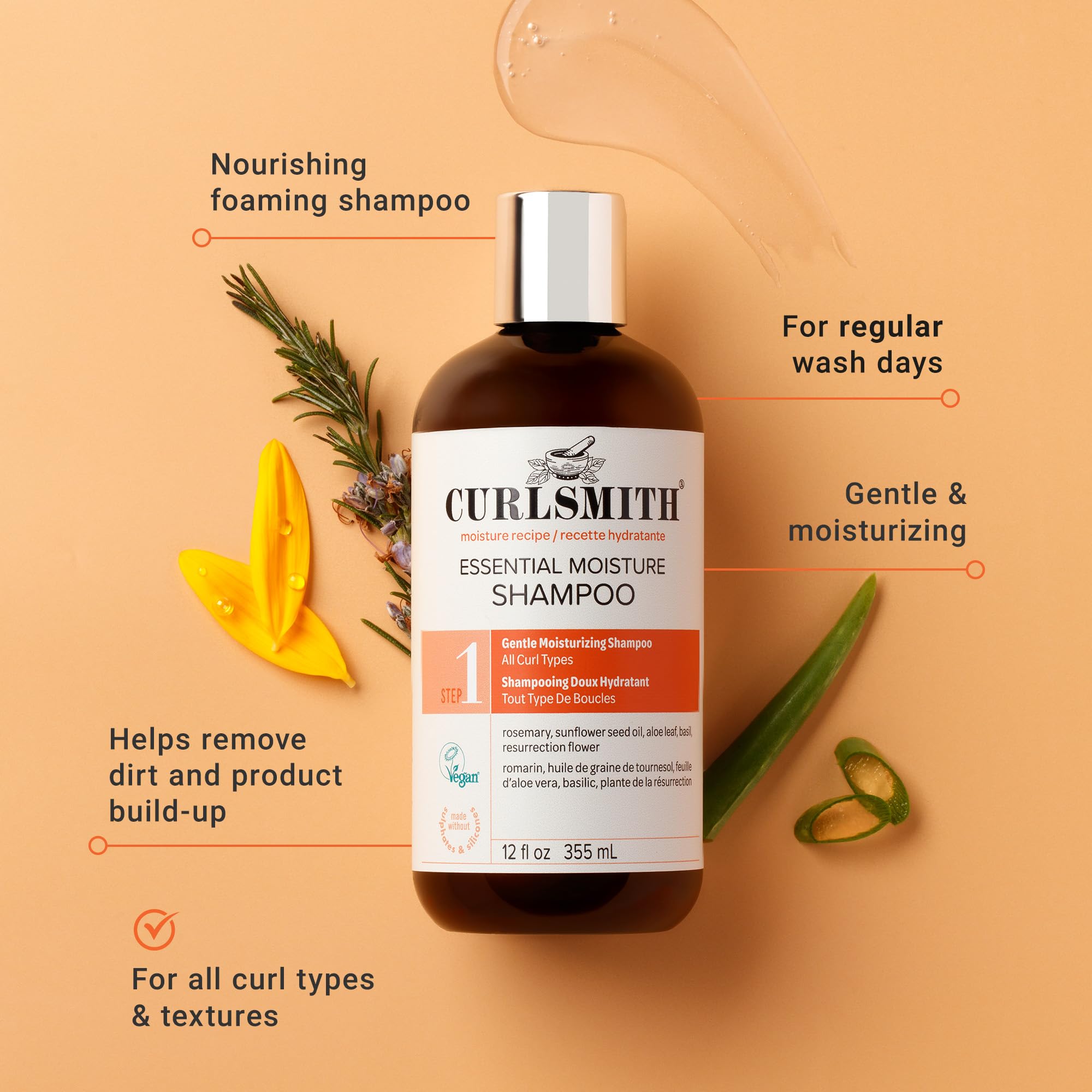 CURLSMITH espuma cremosa que facilita limpieza suave e hidratación