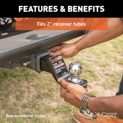 CURT installed on truck hitch, secure fit for safe towing
