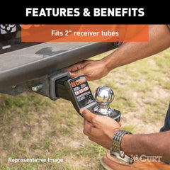 CURT installed on truck hitch, secure fit for safe towing