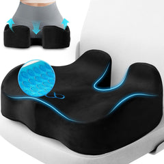 CushyOasis vista frontal del cojín mostrando forma ergonómica y confort