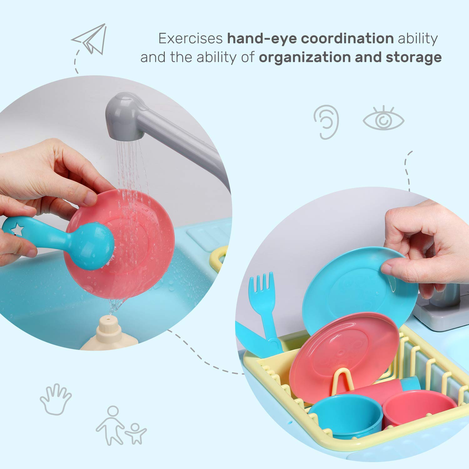 CUTE STONE empaque y etiqueta del producto con lista de piezas incluidas y seguridad