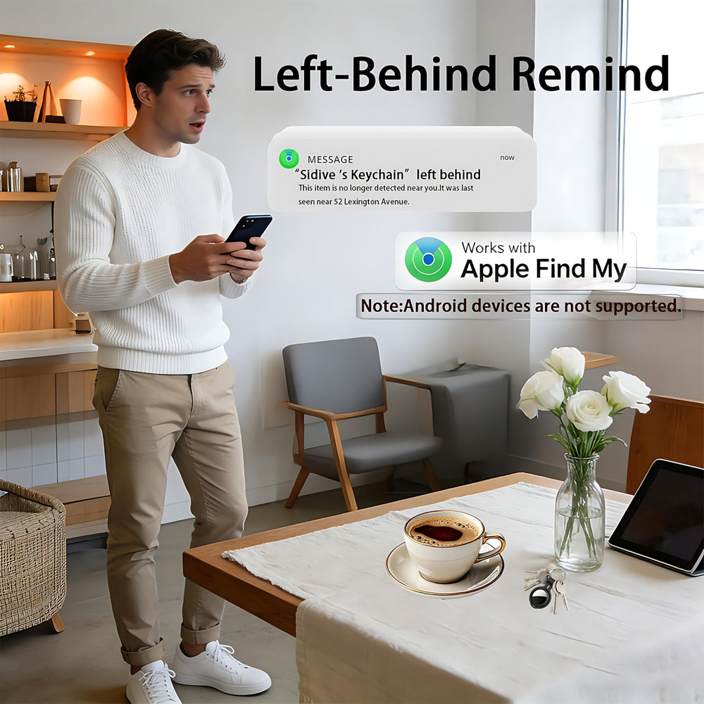 CYBERDOT attached to keyring demonstrating quick finding benefit