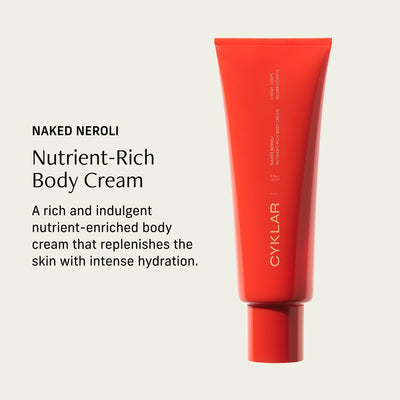 CYKLAR close-up of naked neroli label showing fragrance and ingredient highlights