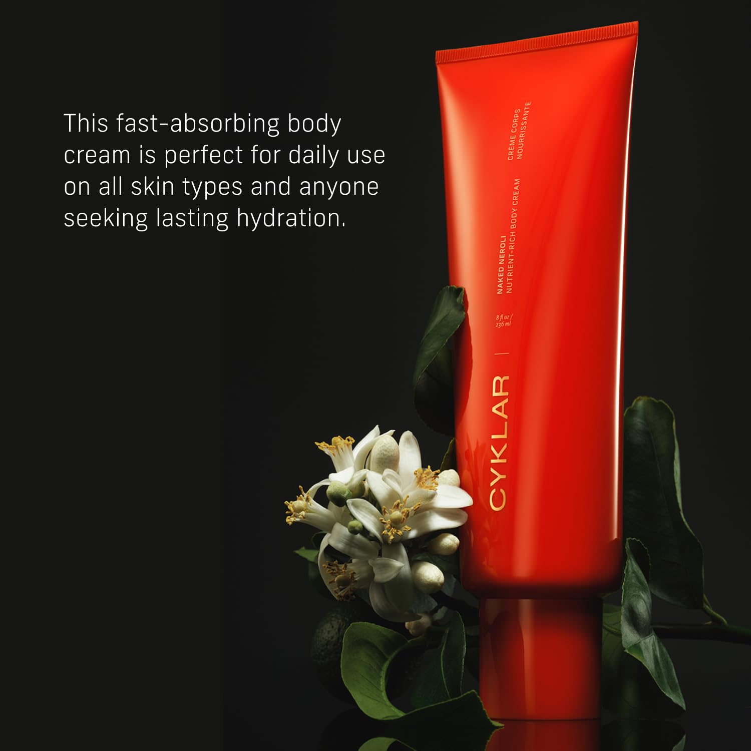 CYKLAR cream texture smear showing non-greasy, fast-absorbing finish