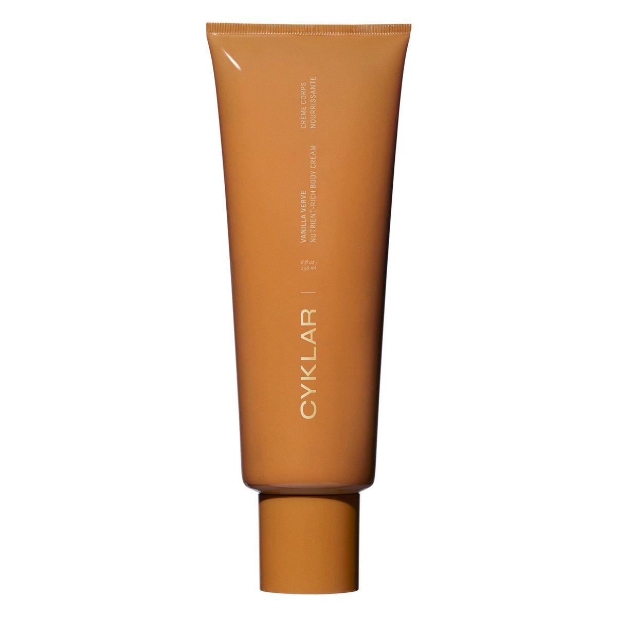 CYKLAR front tube showing Vanilla Verve and non-greasy benefit