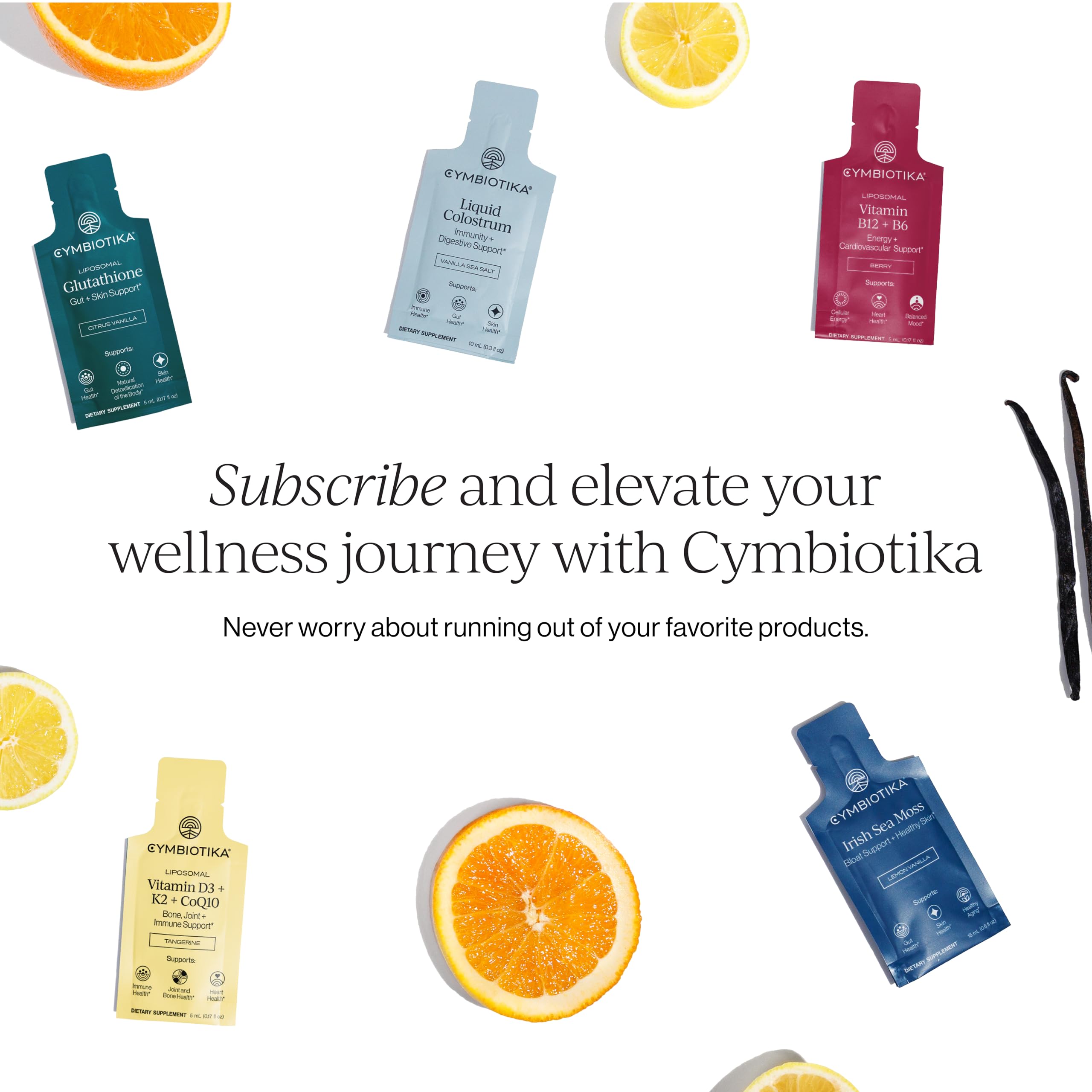 CYMBIOTIKA suplemento en bolsa de viaje subrayando uso en desplazamientos