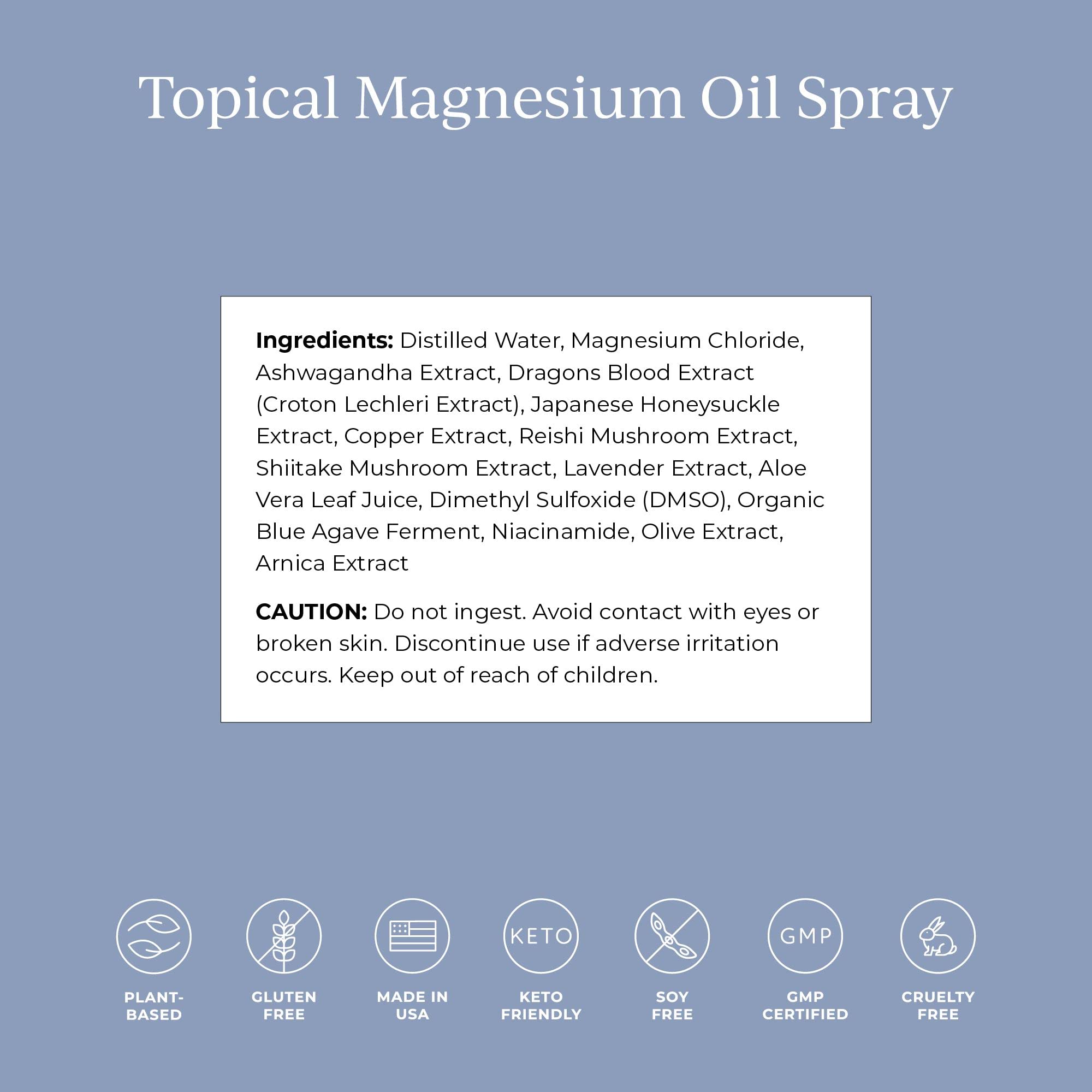 CYMBIOTIKA ingredient label close-up highlighting magnesium chloride and botanical blend