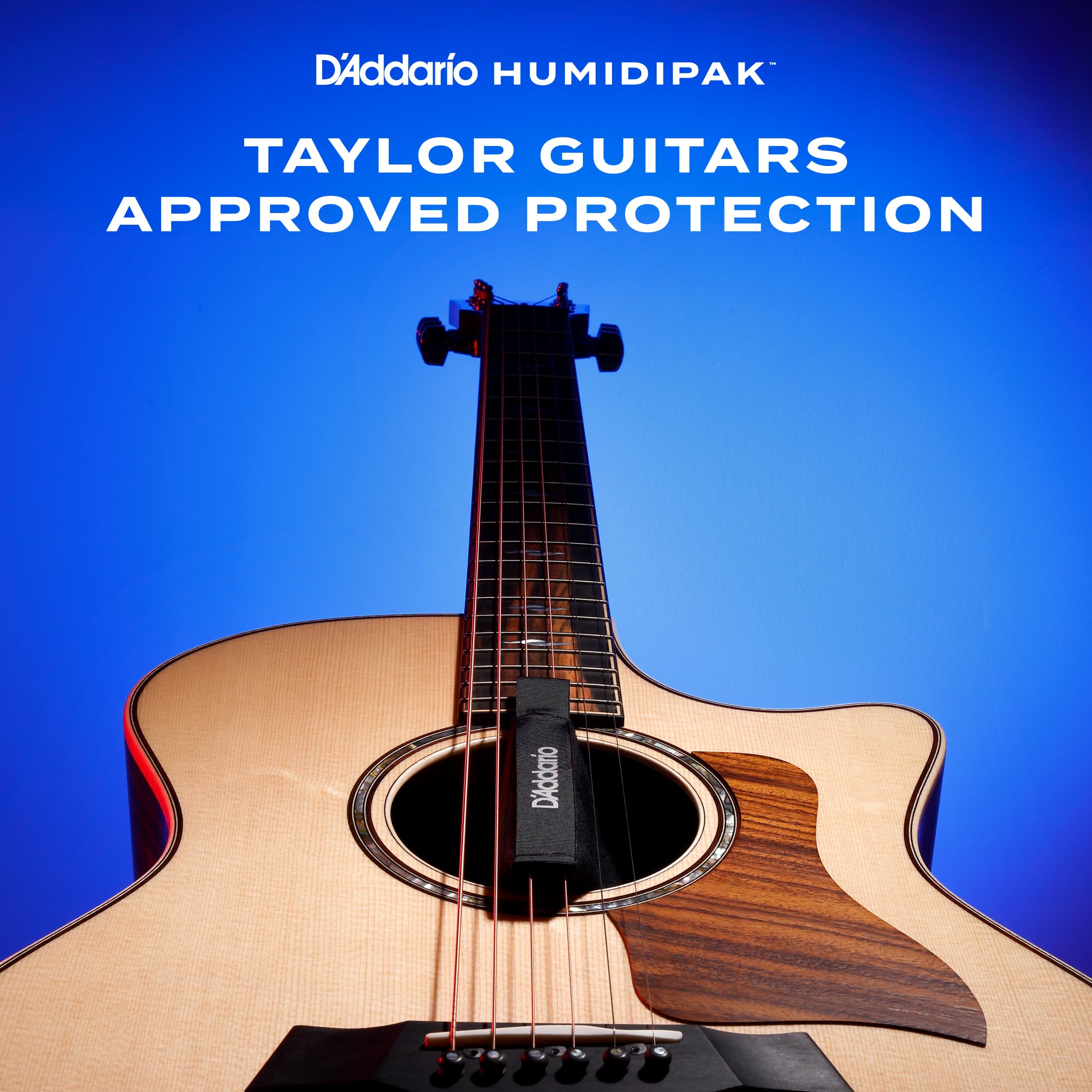 D'Addario Humidipak etiqueta con instrucciones y datos útiles
