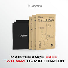 D'Addario Humidipak textura del paquete mostrando material activo