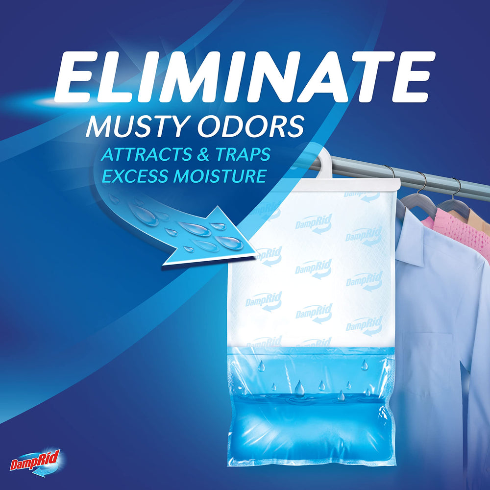 DampRid primer plano de cristales absorbentes que muestran eficacia