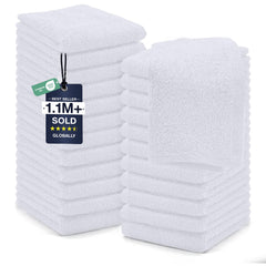 DAN RIVER front packaging showing 24-pack white wash cloths and value