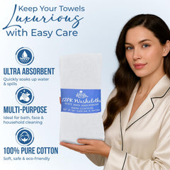 DAN RIVER washcloths styled in bathroom demonstrating everyday convenience