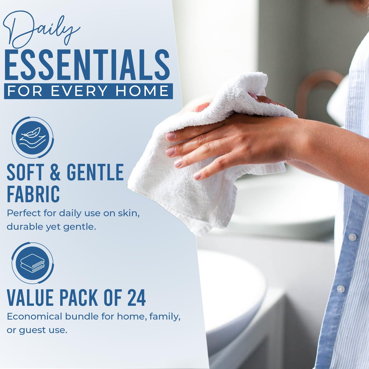 DAN RIVER used on baby's face illustrating gentle feel and safety