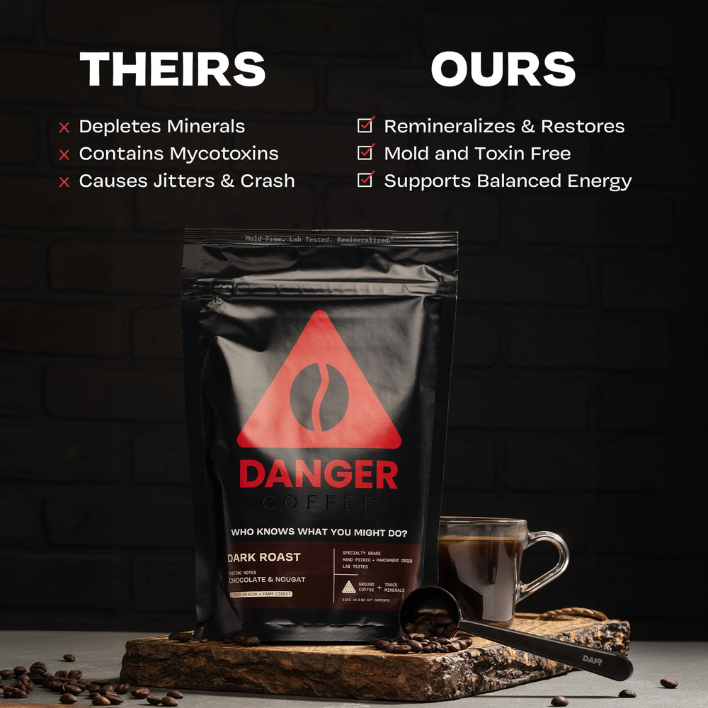 Danger Coffee ground texture focused on grind consistency and better extraction