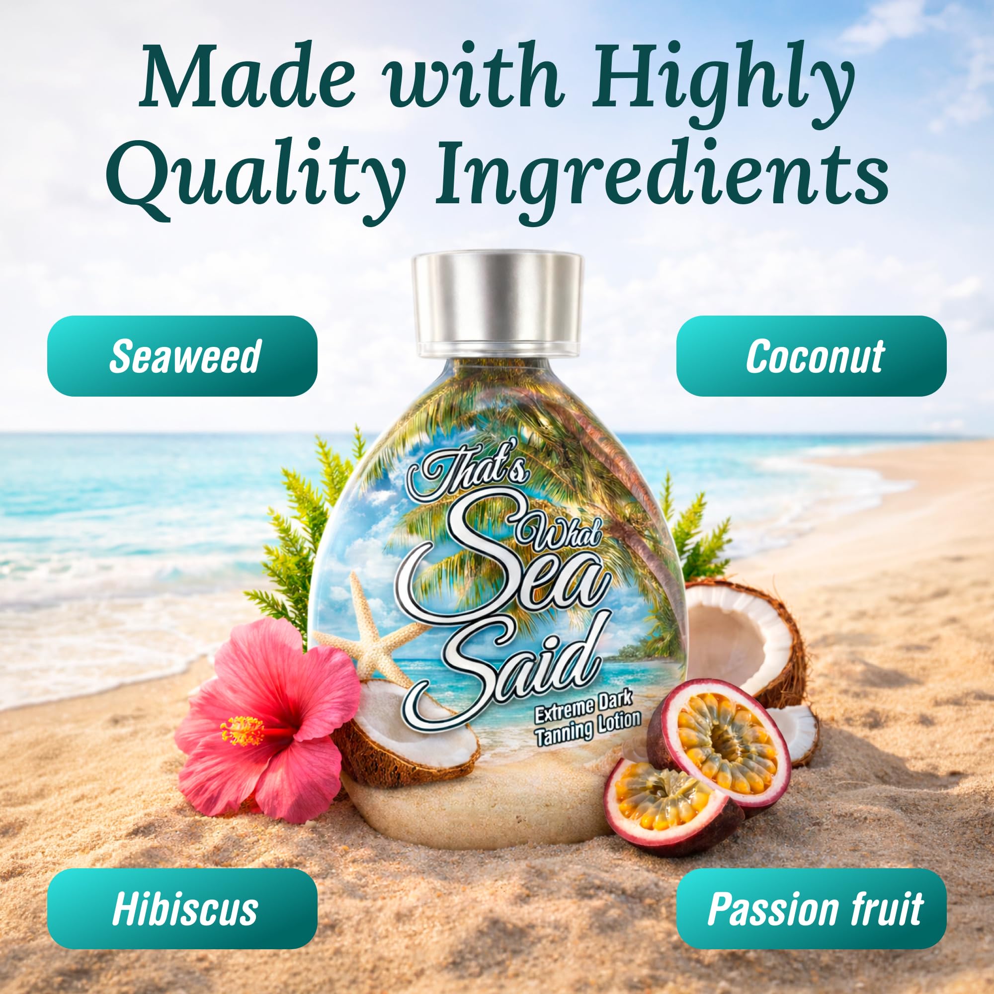 DARK TANS EXCLUSIVE detalle de etiqueta con ingredientes hidratantes visibles