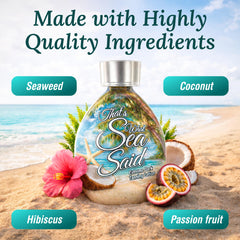 DARK TANS EXCLUSIVE detalle de etiqueta con ingredientes hidratantes visibles