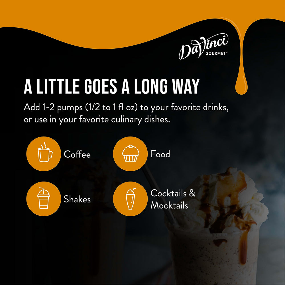 DaVinci Gourmet rociada sobre helado realzando postre con acabado brillante
