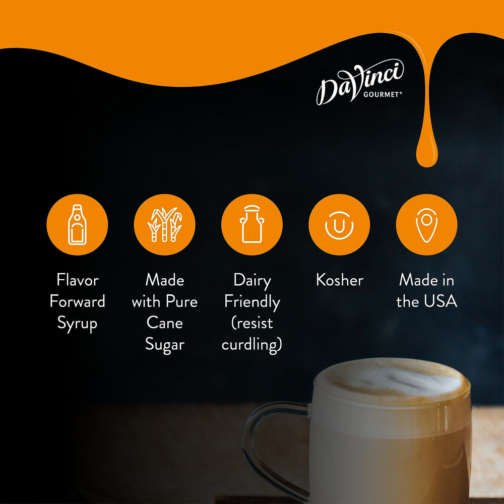 DaVinci Gourmet jarabe vertido en café realzando sabor y aroma